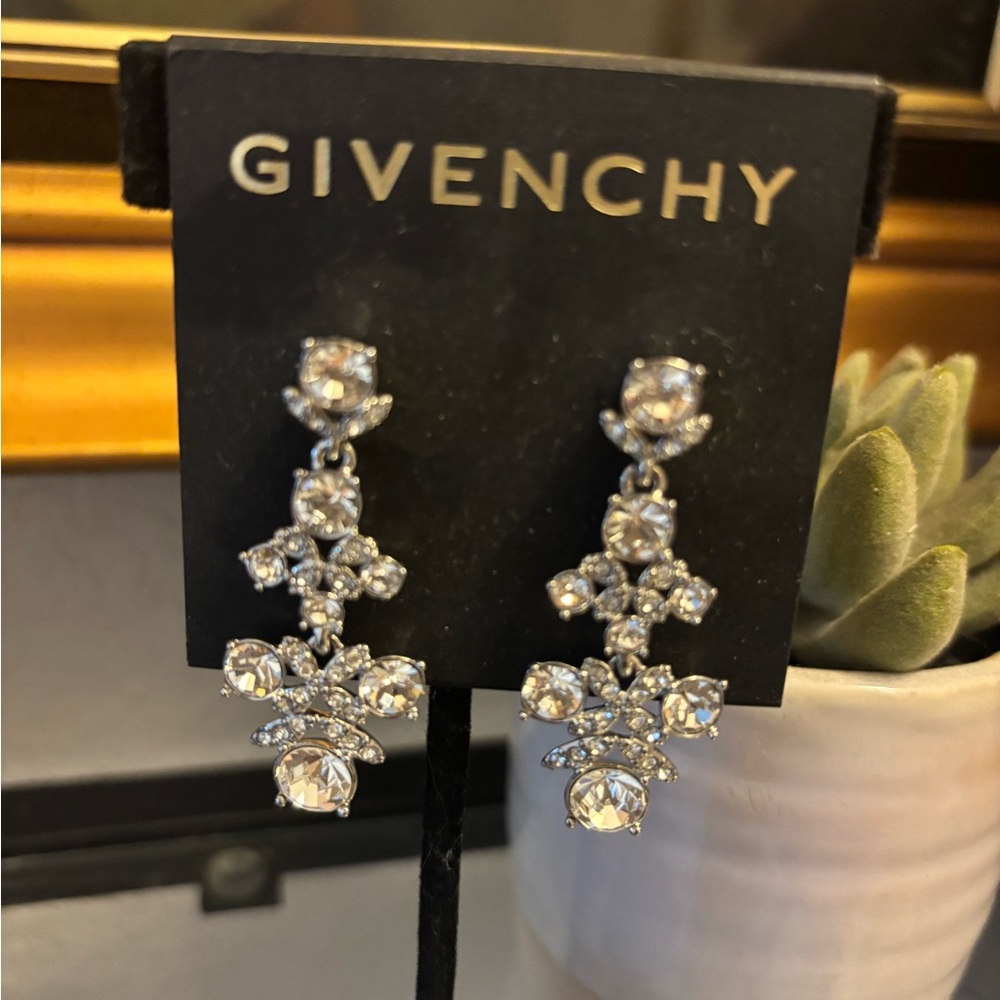 Givenchy Silver And Crystal Statement Earrings - image 3